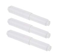 Whychstore Portarrollos de papel higiénico blanco, inserto de resorte ajustable de plástico y metal de 4.37 a 6.38 pulgadas, paquete de 3 rodillos de repuesto para baño doméstico
