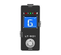 Whychstore Rowin Pedal de afinador cromático para guitarra, True Bypass con pantalla LCD de precisión de ± 1 centavo, tamaño mini de metal compacto para bajo eléctrico