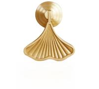 Whychstore Tiradores de latón para gabinete, pomos de cajón en forma de hoja dorada para armarios y estanterías, 2.1 x 1.77 pulgadas, manijas de repuesto