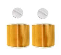 Whychstore WD 2500 M/WD 3200 AF - Filtro de lámina para aspiradora, filtro de cartucho de plástico amarillo clase F9, paquete de 2 unidades para protección del motor y filtración de aire de escape
