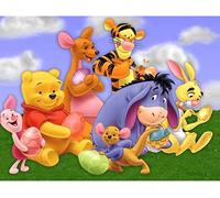 WHYCJXWL Kits de arte de diamantes para adultos y niños, pintura de diamantes de imitación redondos con diamantes, pintura de diamantes de Winnie The Pooh (12 x 16 pulgadas)