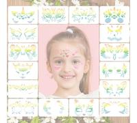 WHYCNJL 16 Piezas Reutilizables Pintura de la Cara Plantillas Patrones de tatuaje para Halloween Maquillaje Plantillas para Niños Artistas