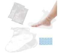 WHYCNJL 200 Piezas Parafina Calcetines Desechables de Plástico para Pedicura de pie de Cera de Parafina Tratamiento de SPA Revestimientos de Baño para pies Calcetines Transparentes con Máscara de pie
