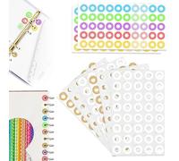 WHYCNJL Arandelas Adhesivas para Hojas de Archivado,8 Hojas para un Total de 340 Piezas Sueltas Adhesivas de Refuerzo de Papel, para la Escuela, el Hogar y la Oficina, 4 Estilos