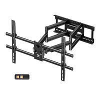WHYFONE Soporte TV Pared para Pantallas Planos y Curvos de 60-120 Pulgadas, Soporte Pared TV Movimiento Completo Inclinable y Giratorio con Brazos Dobles, Máximo VESA 1000x600 mm hasta 125 kg
