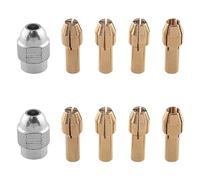 WHYHKJ Kit de herramientas de tuerca giratoria para molinillo eléctrico (2 tuercas de cobre plateado + 8 insertos de portabrocas de cobre)