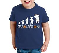 WhyKiki Evolution Super Son Camiseta para Niños T-Shirt Goku Dragon Master Ball Vegeta Turtle Roshi Db, Farbe2:Azul Oscuro;Kinder T-Shirt Größe:110/116