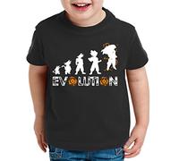 WhyKiki Evolution Super Son Camiseta para Niños T-Shirt Goku Dragon Master Ball Vegeta Turtle Roshi Db, Farbe2:Negro;Kinder T-Shirt Größe:110/116