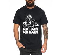 WhyKiki Gohan No Pain No Gain One Goku Dragon Master Son Ball Gym Vegeta Roshi Piece Golds Camiseta de Hombre, Farbe2:Negro;Größe2:3XL