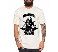 WhyKiki Goku Super Saiyan Camiseta de Hombre One Goku Dragon Master Son Ball Vegeta Turtle Roshi Piece Golds Db, Farbe2:Natural;Größe2:XXL