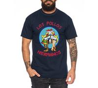WhyKiki Los Pollos Camiseta de Hombre Hermanos Bad Heisenberg Breaking, Farbe2:Azul Oscuro;Größe2:S