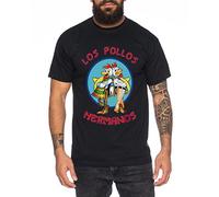 WhyKiki Los Pollos Camiseta de Hombre Hermanos Bad Heisenberg Breaking, Farbe2:Negro;Größe2:S