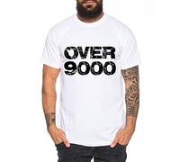 WhyKiki Over 9000 Camiseta de Hombre One Goku Dragon Master Son Ball Vegeta Turtle Roshi Piece Golds Db, Farbe2:Weiß;Größe2:XXL