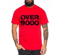 WhyKiki Over 9000 Camiseta de Hombre One Goku Dragon Master Son Ball Vegeta Turtle Roshi Piece Golds Db, Farbe2:Rojo;Größe2:S