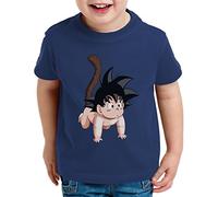 WhyKiki Son Baby Camiseta para Niños T-Shirt Goku Dragon Master Ball Vegeta Turtle Roshi Db, Farbe2:Azul Oscuro;Kinder T-Shirt Größe:110/116