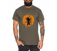 WhyKiki Son bruch Dragon Goku Ball Camiseta de Hombre, Colour:Khaki;Größe2:S