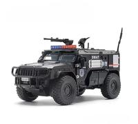 WHYMIRRJ Fundición a presión 1:32 para El Coche Policía Blindado SWAT Modelos Coches Aleación A Escala Puertas Que Se Pueden Abrir Recuerdos Vehículos Metal(Black)