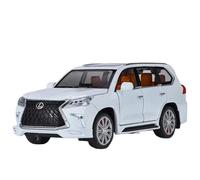 WHYMIRRJ Fundición a presión 1:32 para Lexus LX570 SUV Escala Aleación Modelos Coches Simulación Réplicas Vehículos Modelo Visualización La Colección(White)