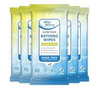 WhyWorry Toallitas Húmedas Corporales para Adultos y Ancianos, Extra Grandes 20x30 cm Toallitas Desechables con Aloe, Limpieza Corporal y Higiene, 99% Agua Pura & sin Alcohol, Sin Perfume, 50 Unidades