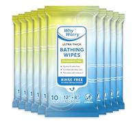 WhyWorry Toallitas Húmedas Corporales para Adultos y Ancianos, Extra Grandes 20x30cm Toallitas Desechables con Aloe, Limpieza Corporal y Higiene, 99% Agua Pura & sin Alcohol, Sin Perfume, 100 Unidades