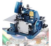 WHYYDSS Máquina Overlock, Máquina de Coser Eléctrica Portátil, Máquina Remalladora Industrial de 3000 Puntadas por Minuto, con Marco Metálico Blue