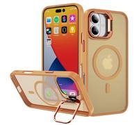 Whyzshiyi Funda para iPhone 16, compatible con MagSafe, protección completa de la cámara, magnética, parte trasera translúcida, compatible con Apple iPhone 16 de 6,1 pulgadas, naranja
