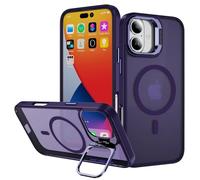 Whyzshiyi Funda para iPhone 16, compatible con MagSafe, protección completa de la cámara, magnética, parte trasera translúcida, compatible con Apple iPhone 16 de 6,1 pulgadas, color lila