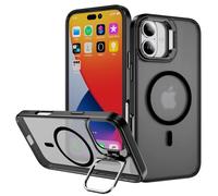 Whyzshiyi Funda para iPhone 16, compatible con MagSafe, protección completa de la cámara, magnética, parte trasera translúcida, compatible con Apple iPhone 16 de 6,1 pulgadas, color negro y gris