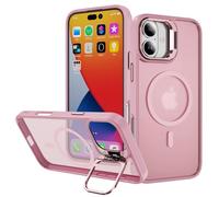 Whyzshiyi Funda para iPhone 16, compatible con MagSafe, protección completa de la cámara, magnética, parte trasera translúcida, compatible con Apple iPhone 16 de 6,1 pulgadas, rosa