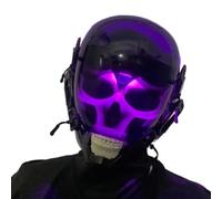 Whyzsjnclg Cyber Mask, Punk Mask with Guide Rail Futuristic PC Cabellado decorativo Cabellado con patrón de calavera para la fiesta de cosplay Festival de música de Halloween