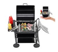 Whyzsjnclg Decoración de casa de muñecas, Muebles de Cocina para casa de muñecas, Juego de Barbacoa 1:12 con brocheta, bistec, Botella de condimento, Toalla, de, Carrito de Barbacoa, Accesorios par