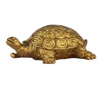 Whyzsjnclg Estatua de Tortuga Dorada Hecha a Mano de Tortuga de latón para decoración del hogar para exhibición de Estante de Escritorio