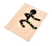 Whyzsjnclg Juegos para Personas Mayores con Demencia Posable Match Man Juego a Juego para Adultos, 24 Tarjetas a de Doble Cara Interactivas de Madera Lisa