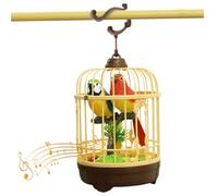 Whyzsjnclg Juguete para pájaros parlantes, pájaro Que Habla, Sonidos activados por Sonido y Movimiento y Realista en Jaula, 3 chasis para habitación, Escritorio
