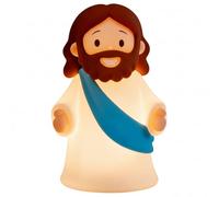 Whyzsjnclg Luz nocturna de Jesús, 5 luces LED suaves cristianas, luces nocturnas recargables para dormitorio de niños, hogar, escuela dominical, decoración de Pascua, azul para uso diario