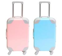 Whyzsjnclg Mini Equipaje, 2 Piezas Mini Maleta Maleta Realista Caja de Regalo para Fiesta Equipaje Que se Puede Abrir con Varilla de tracción Extensible y Rueda móvil para muñecas, Estilo 1, Fiesta