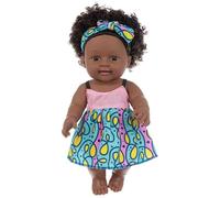 Whyzsjnclg Muñeca bebé Realista, muñecas Negras de Vinilo de 12 Pulgadas, muñeca Realista Suave y Segura, rizos africanos renacidos para niños y niñas, Estilo 1, muñecas Negras