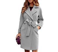WHZXYDN Abrigo De Lana De Solapa con CinturóN Delgado De Moda De OtoñO E Invierno