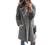 WHZXYDN Abrigo De Piel SintéTica con Cuello De Traje De Longitud Media para Mujer OtoñO E Invierno