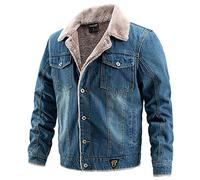WHZXYDN Chaqueta Chaqueta Vaquera para Hombre, MáS Chaqueta Acolchada De Terciopelo Chaqueta Vaquera Informal para Hombre, para Hombre