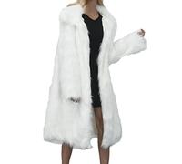 WHZXYDN Chaqueta De Mujer De Piel SintéTica Larga con Cuello Cuadrado A La Moda para Mujer Chaqueta De Abrigo Largo De OtoñO E Invierno para Mujer