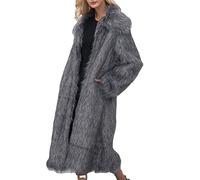 WHZXYDN Chaqueta De Mujer De Piel SintéTica Larga con Cuello Cuadrado A La Moda para Mujer Chaqueta De Abrigo Largo De OtoñO E Invierno para Mujer