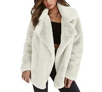 WHZXYDN Chaqueta De Piel Sintética De Piel De Conejo, Chaqueta Cálida De Longitud Media, Color Blanco, Talla XL, Mujer, Formal, Invierno