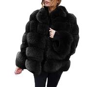 WHZXYDN Chaqueta De Piel SintéTica para Mujer Piel SintéTica De Zorro Piel SintéTica con Costuras Horizontales