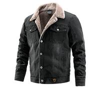 WHZXYDN Chaqueta Vaquera para Hombre, Más Acolchada De Terciopelo, Informal