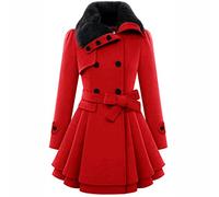 WHZXYDN Nuevo Abrigo De Lana Largo Y Delgado para Mujer Abrigo De Lana con Doble Botonadura Gabardina para Mujer