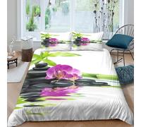 WIASVZMCI Zen Meditation Style Funda de Edredón Microfibra Suave 3 Piezas Compuesto Estampado 3D Zen Meditation Estilo Funda Edredon con Fundas de Almohada Lavables for jóvenes Single（135x200cm）