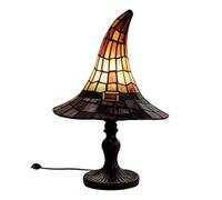Wiboie Lámpara de sombrero de 2026, lámparas decorativas de Halloween, lámpara de mesa gótica de sombrero de resina de vidrieras
