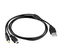 WICAREYO 2 en 1 Cable de cargador compatible con PSP, Cable de cargador USB de transferencia de sincronización de datos Compatible para PSP 1000 2000 3000