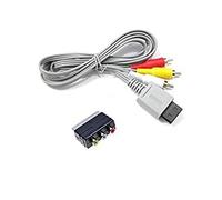 WICAREYO Cable de Audio Video AV RCA Compuesto 1.8M con Adaptador de 3RCA a Scart Convertidor Compatible con Wii/Wii U Consola